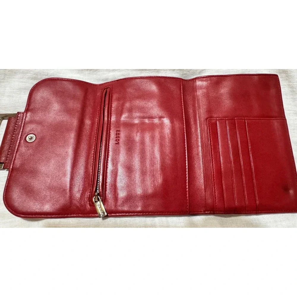 Loewe buttery‎ soft red leather Wallet,  Could be used as clutch GUC